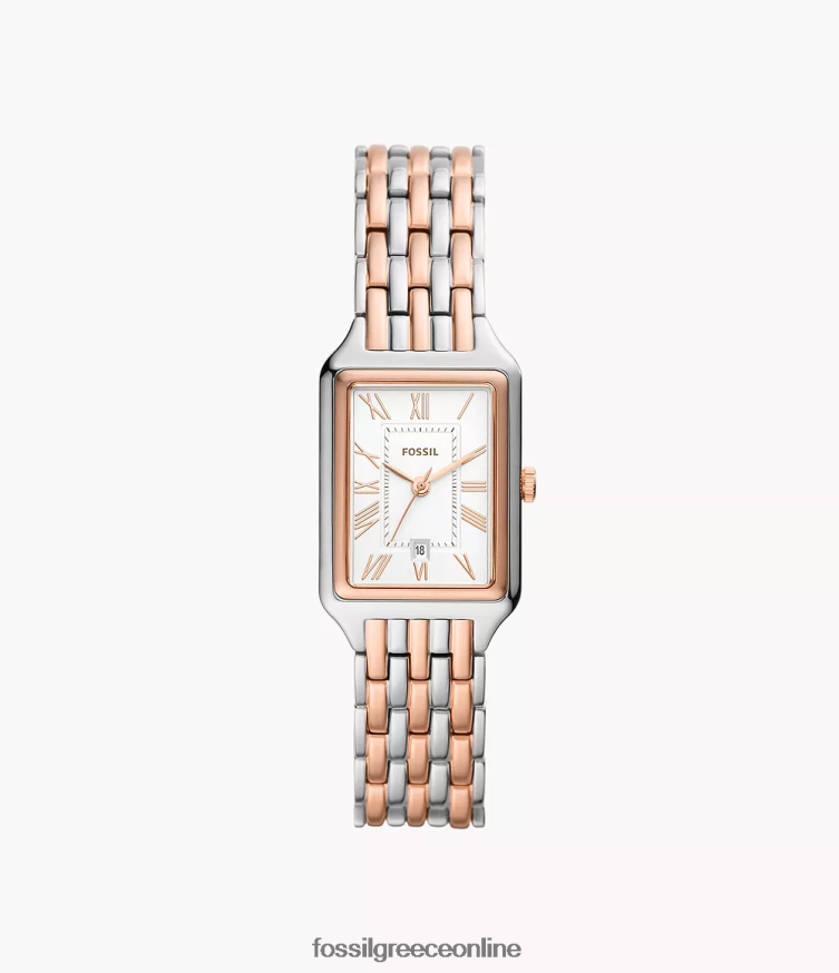 Fossil γυναίκες Ρολόι από ανοξείδωτο ατσάλι με τρία χέρια raquel FVT06R66 παρακολουθώ διχρωμία