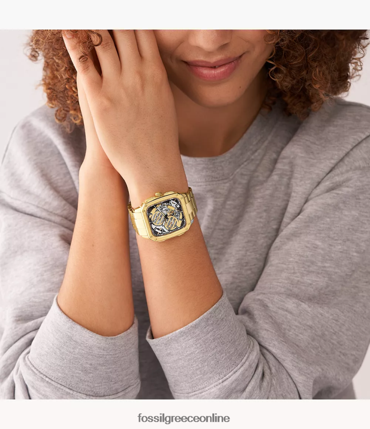 Fossil γυναίκες Αυτόματο ρολόι από ανοξείδωτο χάλυβα περιορισμένης έκδοσης star wars c-3po FVT06R39 παρακολουθώ χρυσός τόνος