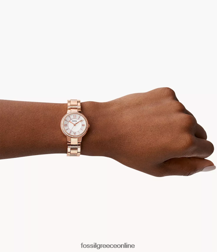 Fossil γυναίκες ρολόι virginia από ανοξείδωτο ατσάλι FVT06R118 παρακολουθώ ροζ τόνος