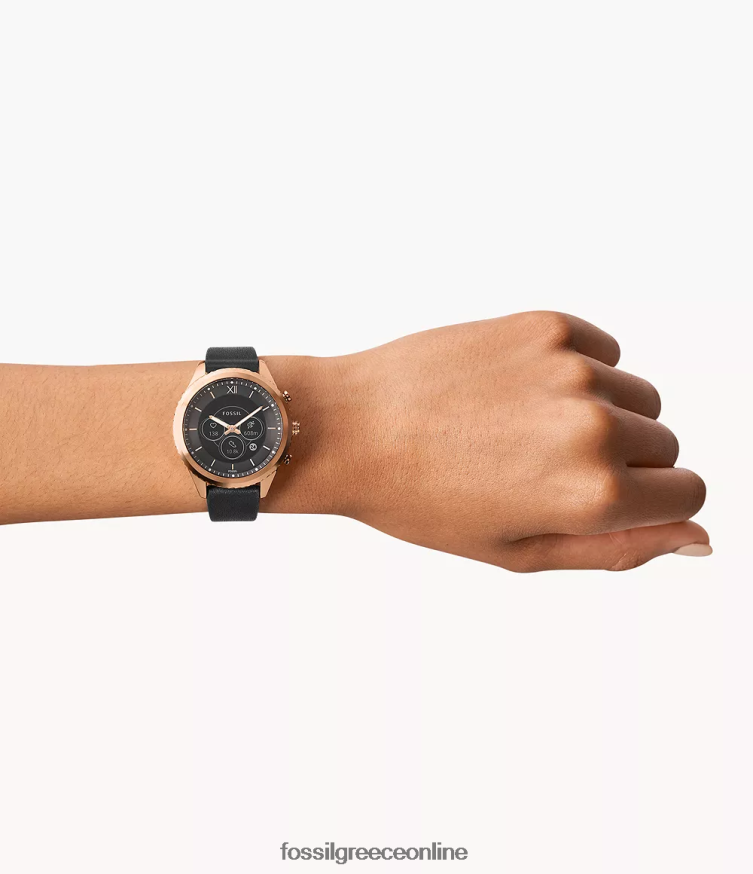 Fossil γυναίκες δερμάτινο υβριδικό smartwatch stella gen 6 FVT06R18 παρακολουθώ μαύρος