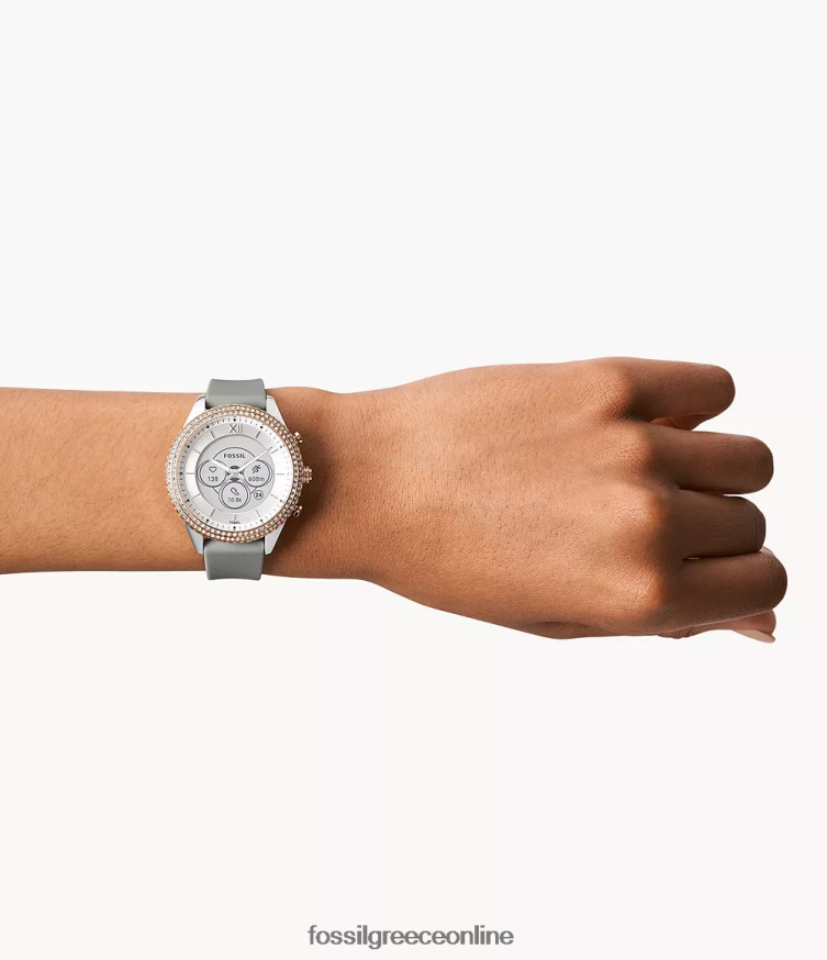 Fossil γυναίκες υβριδικό smartwatch stella gen 6 σιλικόνης FVT06R256 παρακολουθώ γκρί