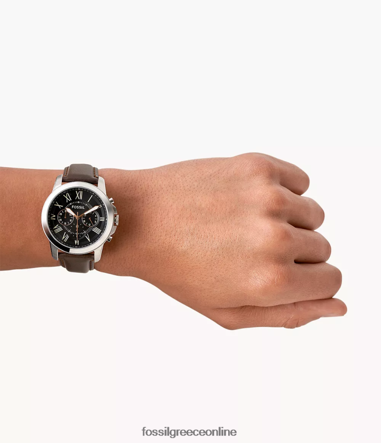 Fossil άνδρες δερμάτινο ρολόι χορηγίας χρονογράφου FVT06R1424 παρακολουθώ καφέ