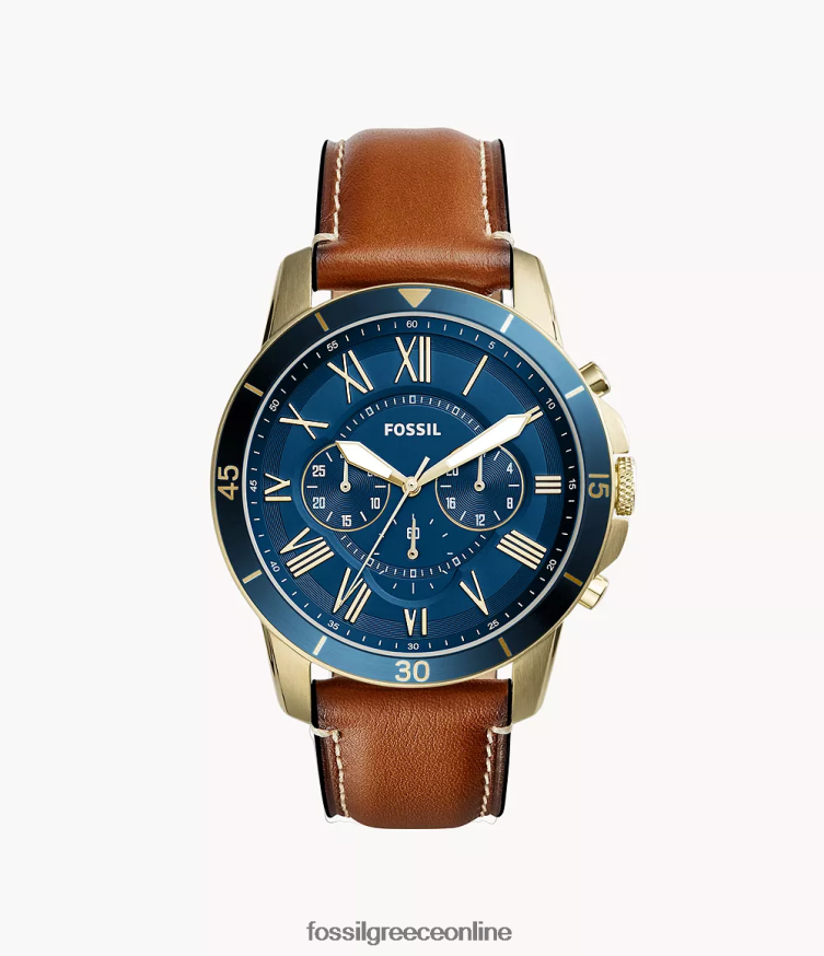Fossil άνδρες χορηγήστε δερμάτινο ρολόι αποσκευών αθλητικού χρονογράφου FVT06R1434 παρακολουθώ ανοιχτό καφέ