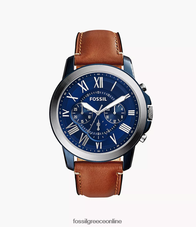 Fossil άνδρες ρολόι από ανοιχτόχρωμο δέρμα χρονογράφο FVT06R1446 παρακολουθώ καφέ