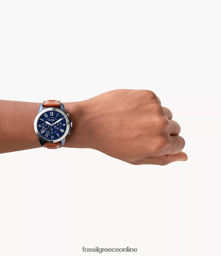 Fossil άνδρες ρολόι από ανοιχτόχρωμο δέρμα χρονογράφο FVT06R1446 παρακολουθώ καφέ