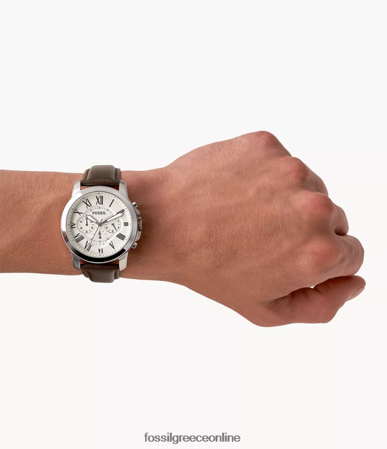 Fossil άνδρες δερμάτινο ρολόι χορηγίας χρονογράφου FVT06R1451 παρακολουθώ καφέ