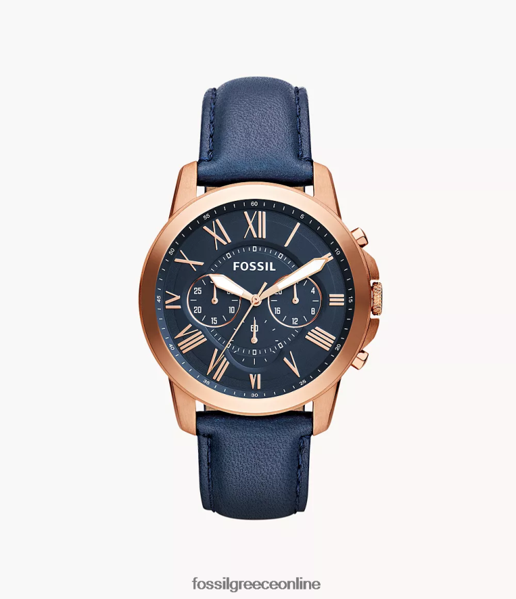 Fossil άνδρες δερμάτινο ρολόι χορηγίας χρονογράφου FVT06R1453 παρακολουθώ ΠΟΛΕΜΙΚΟ ΝΑΥΤΙΚΟ