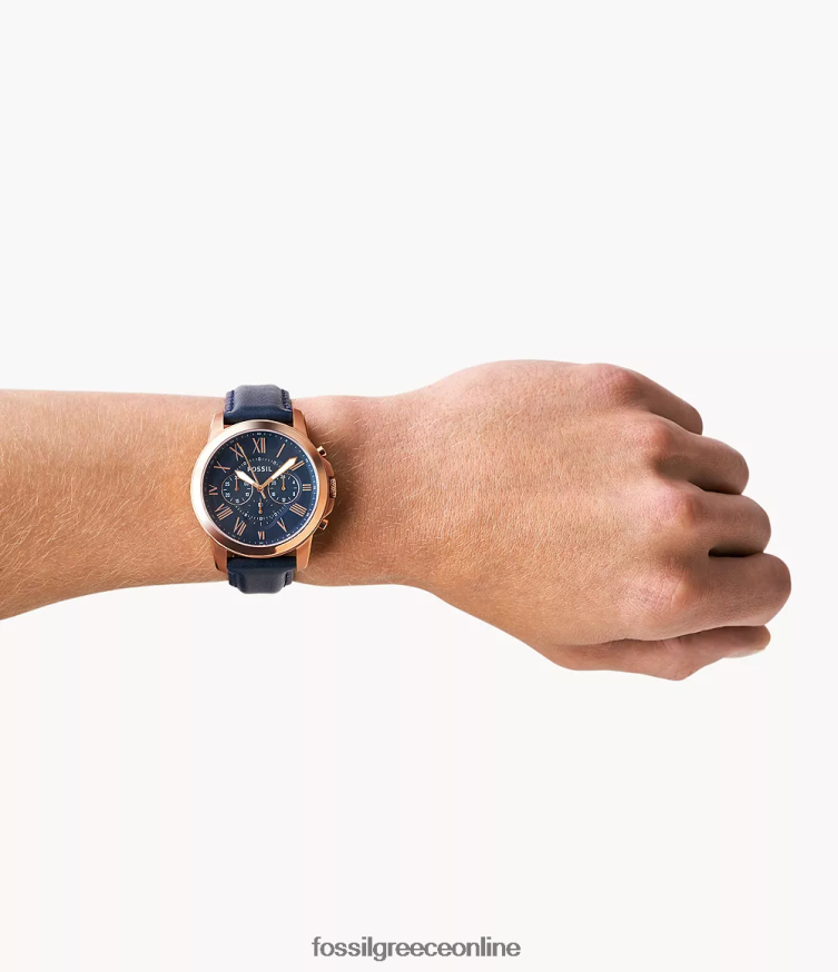 Fossil άνδρες δερμάτινο ρολόι χορηγίας χρονογράφου FVT06R1453 παρακολουθώ ΠΟΛΕΜΙΚΟ ΝΑΥΤΙΚΟ