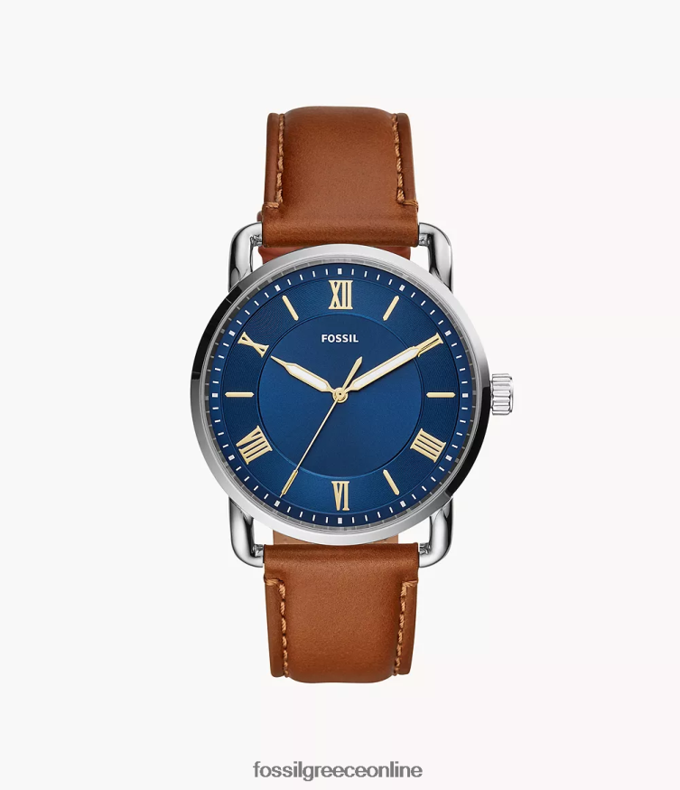 Fossil άνδρες Δερμάτινο ρολόι τριών χεριών copeland 42mm FVT06R1449 παρακολουθώ αποσκευές