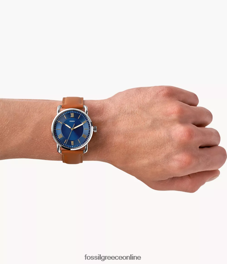 Fossil άνδρες Δερμάτινο ρολόι τριών χεριών copeland 42mm FVT06R1449 παρακολουθώ αποσκευές