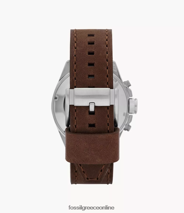 Fossil άνδρες δερμάτινο ρολόι decker χρονογράφος FVT06R1432 παρακολουθώ καφέ