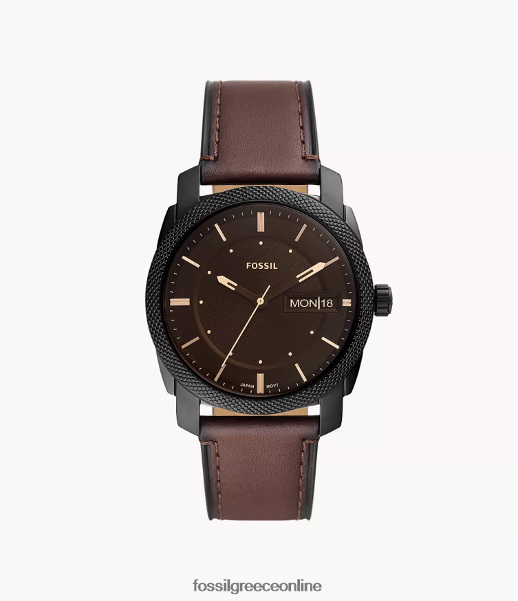 Fossil άνδρες μηχάνημα τρίχερο δερμάτινο ρολόι litehide FVT06R1425 παρακολουθώ καφέ