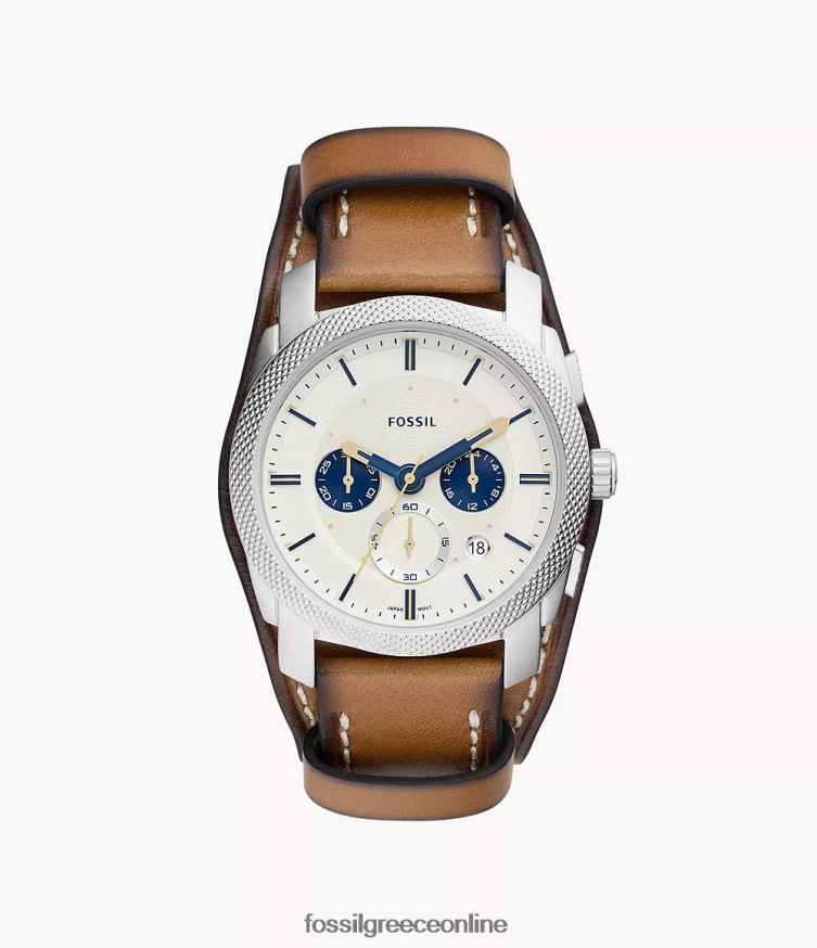 Fossil άνδρες δερμάτινο ρολόι μηχανής χρονογράφος litehide FVT06R1440 παρακολουθώ βυρσοδέψω