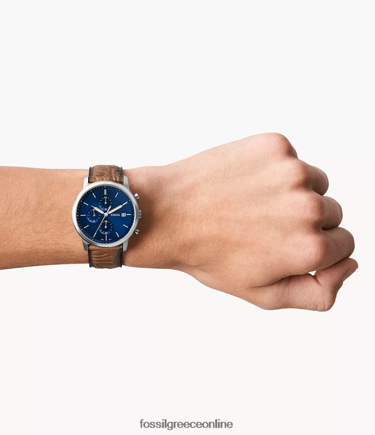 Fossil άνδρες μινιμαλιστικό δερμάτινο ρολόι χρονογράφος litehide FVT06R1595 παρακολουθώ βυρσοδέψω