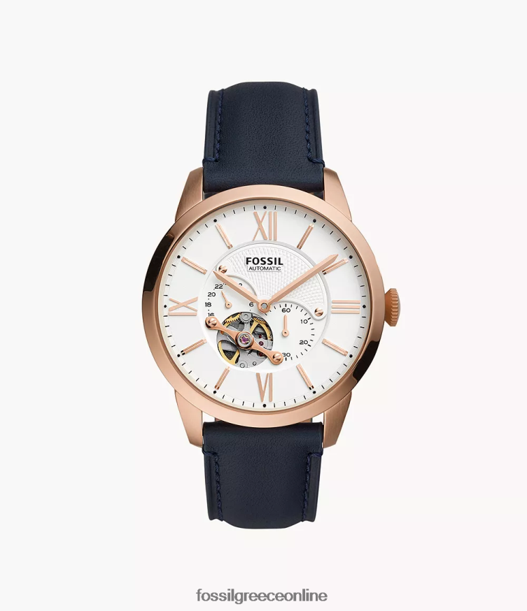 Fossil άνδρες townsman αυτόματο δερμάτινο ρολόι FVT06R1437 παρακολουθώ ΠΟΛΕΜΙΚΟ ΝΑΥΤΙΚΟ