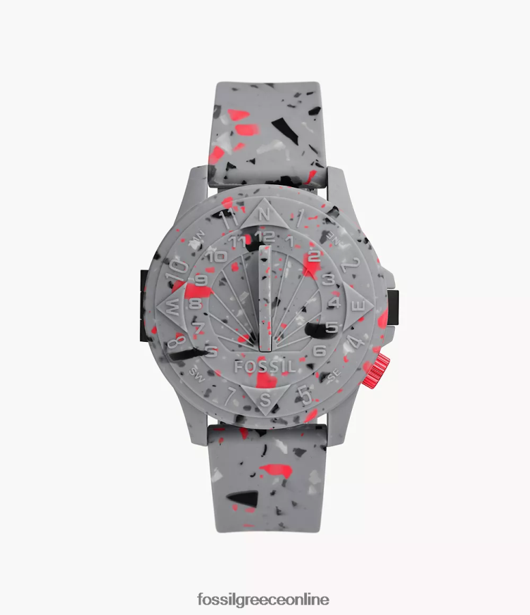 STAPLE x Fossil άνδρες Αυτόματο ρολόι σιλικόνης περιορισμένης έκδοσης FVT06R1590 παρακολουθώ περιστέρι γκρι