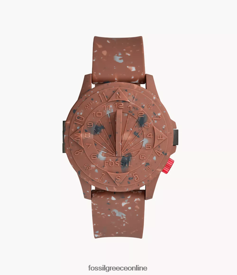 STAPLE x Fossil άνδρες Αυτόματο ρολόι σιλικόνης περιορισμένης έκδοσης FVT06R1604 παρακολουθώ τερακότα