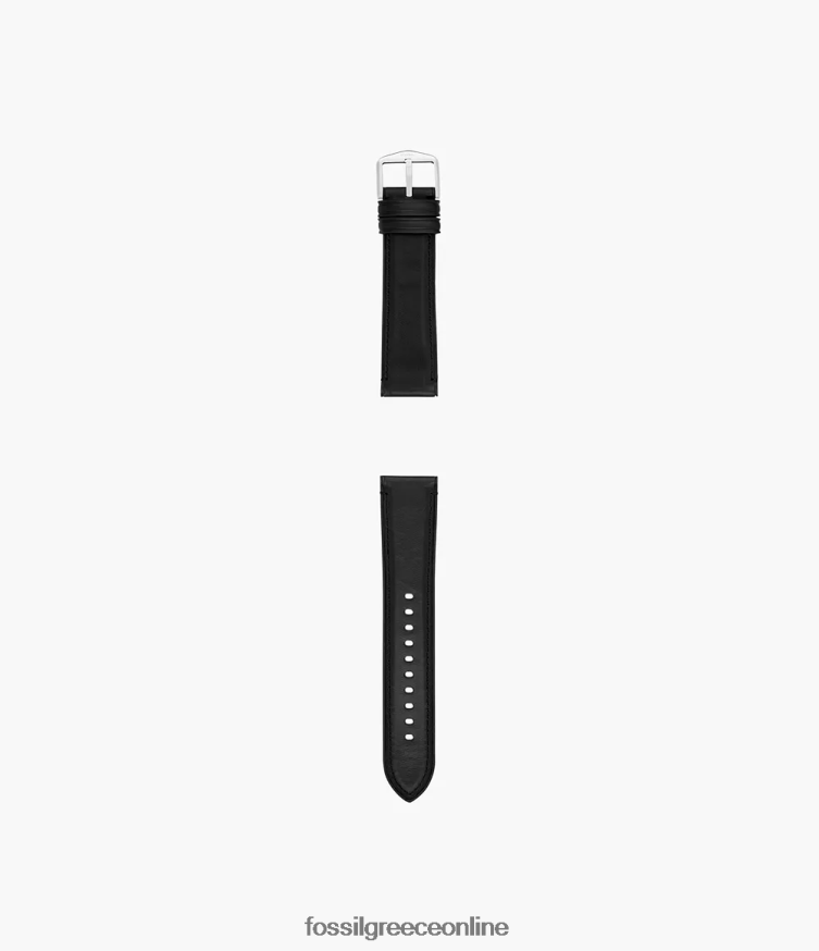 Fossil άνδρες Δερμάτινο και λαστιχένιο λουράκι ρολογιού 22mm FVT06R1474 αξεσουάρ μαύρος