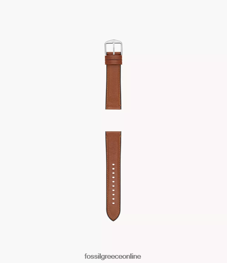 Fossil άνδρες Δερμάτινο και λαστιχένιο λουράκι ρολογιού 22mm FVT06R1506 αξεσουάρ ανοιχτό καφέ