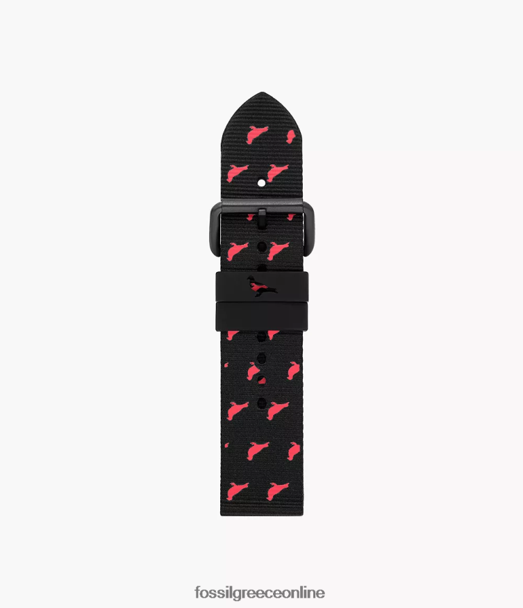 STAPLE x Fossil άνδρες Ιμάντας rpet περιορισμένης έκδοσης 22 mm FVT06R1486 αξεσουάρ μαύρος