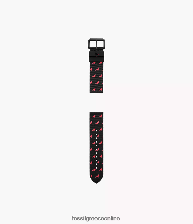 STAPLE x Fossil άνδρες Ιμάντας rpet περιορισμένης έκδοσης 22 mm FVT06R1486 αξεσουάρ μαύρος