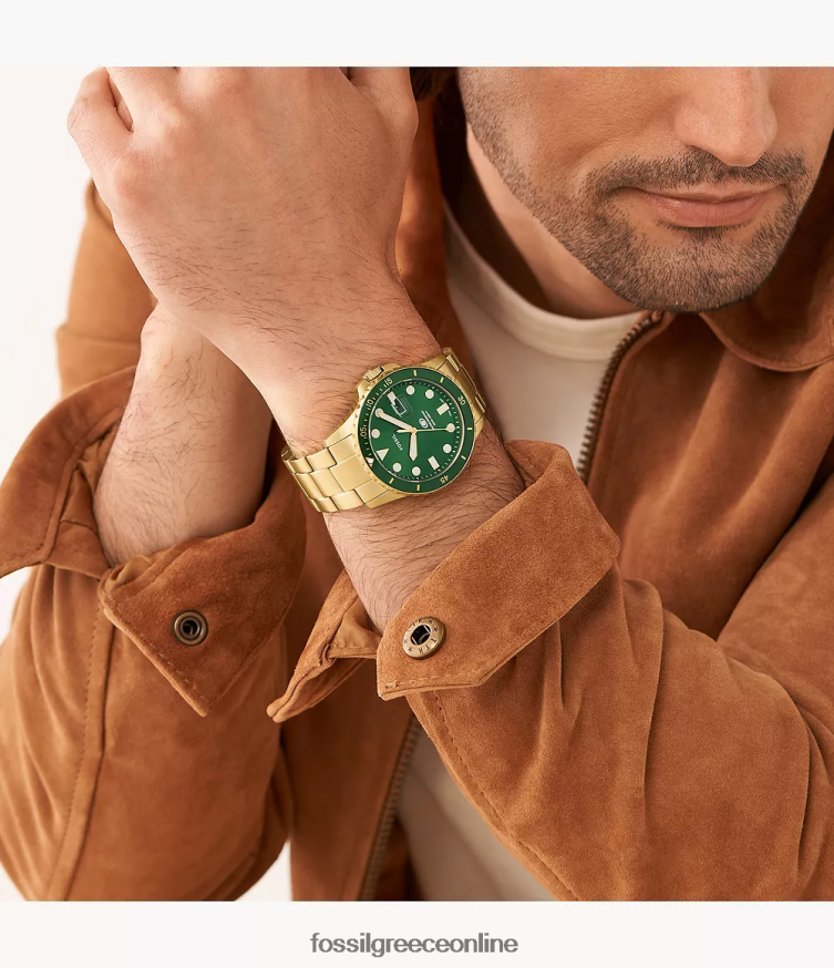 Fossil άνδρες ρολόι από ανοξείδωτο ατσάλι με τρία χέρια FVT06R1350 παρακολουθώ μπλε