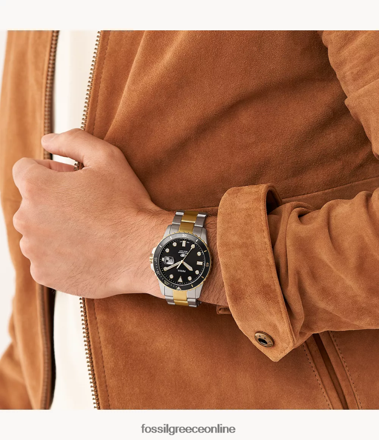 Fossil άνδρες ρολόι από ανοξείδωτο ατσάλι με τρία χέρια FVT06R1369 παρακολουθώ μπλε