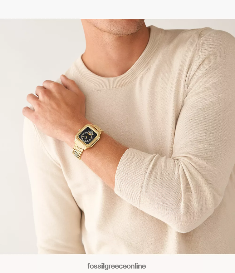 Fossil άνδρες επιγραφή αυτόματο ρολόι από ανοξείδωτο χάλυβα FVT06R1375 παρακολουθώ χρυσός τόνος