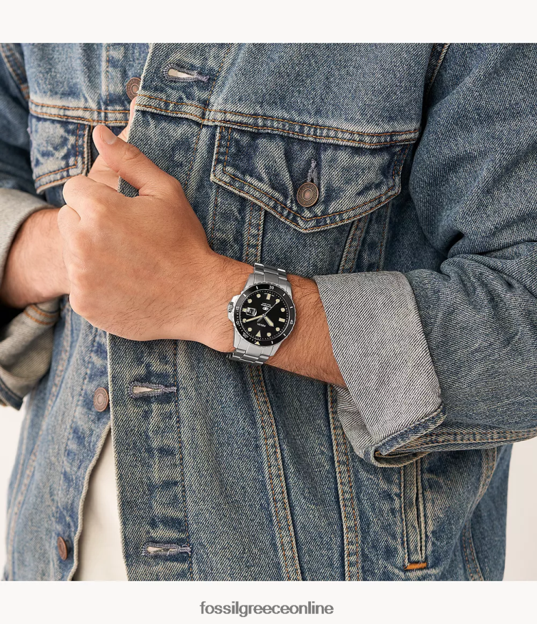 Fossil άνδρες ρολόι από ανοξείδωτο ατσάλι με τρία χέρια FVT06R1378 παρακολουθώ μπλε