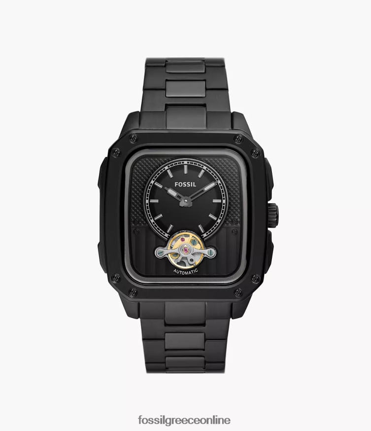 Fossil άνδρες επιγραφή αυτόματο ρολόι από ανοξείδωτο χάλυβα FVT06R1387 παρακολουθώ μαύρος