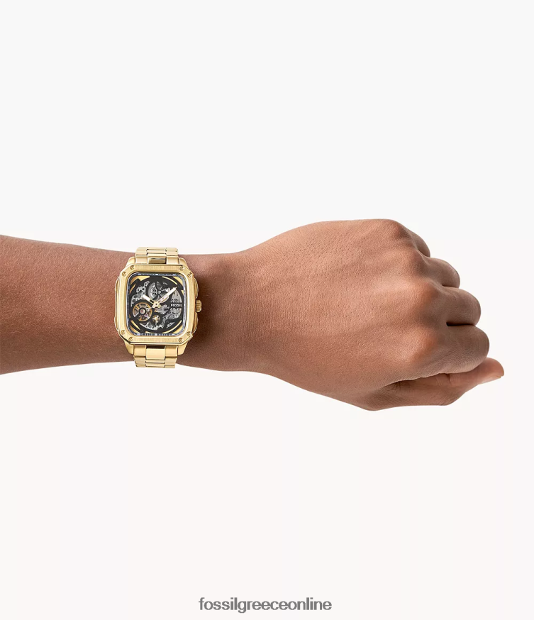 Fossil άνδρες επιγραφή αυτόματο ρολόι από ανοξείδωτο χάλυβα FVT06R1392 παρακολουθώ χρυσός τόνος
