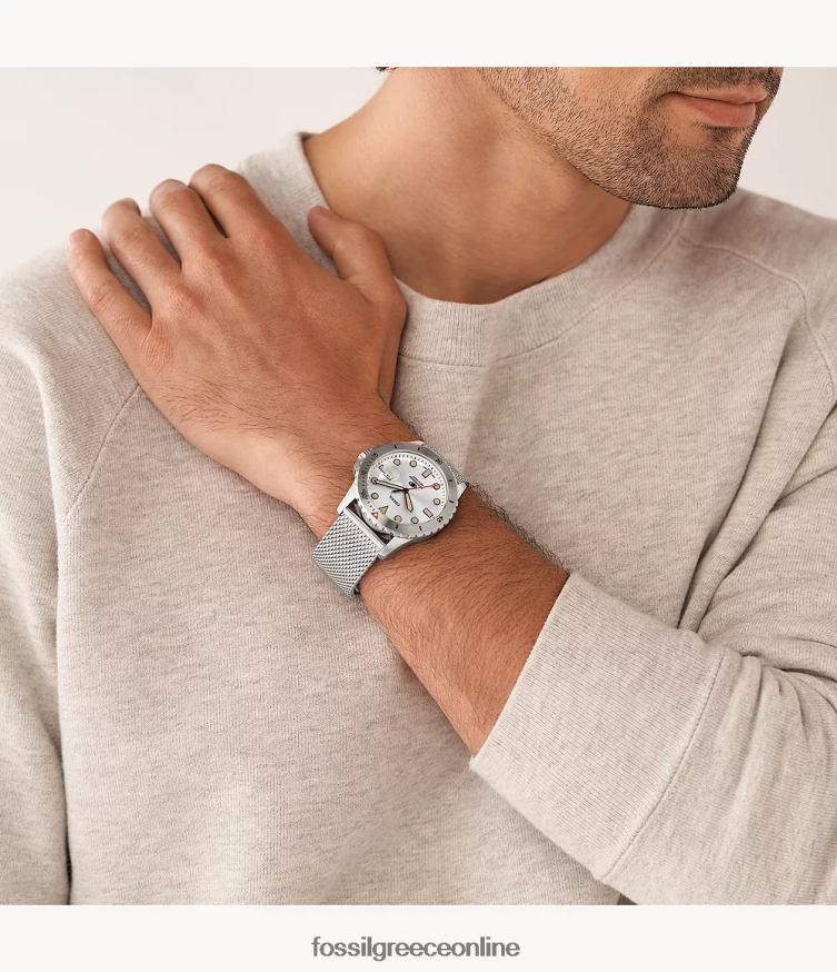 Fossil άνδρες ρολόι τριών χεριών από ανοξείδωτο ατσάλι FVT06R1599 παρακολουθώ μπλε