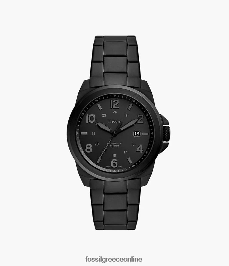 Fossil άνδρες ρολόι από ανοξείδωτο χάλυβα τριών χεριών bronson FVT06R1349 παρακολουθώ μαύρος
