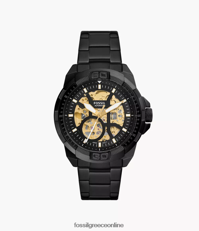 Fossil άνδρες Αυτόματο ρολόι από ανοξείδωτο ατσάλι bronson FVT06R1374 παρακολουθώ μαύρος