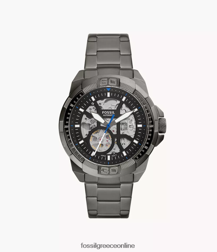 Fossil άνδρες Αυτόματο ρολόι από ανοξείδωτο ατσάλι bronson FVT06R1388 παρακολουθώ καπνός