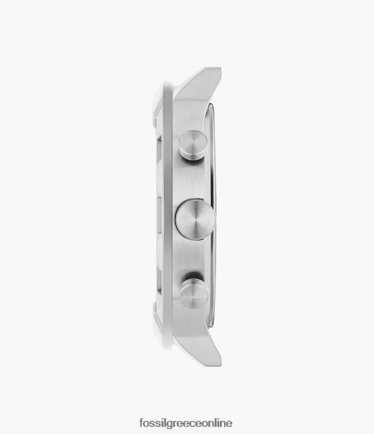 Fossil άνδρες Θήκη ρολογιού από ανοξείδωτο ατσάλι χρονογράφος bronson FVT06R1390 παρακολουθώ ασημί-τόνος