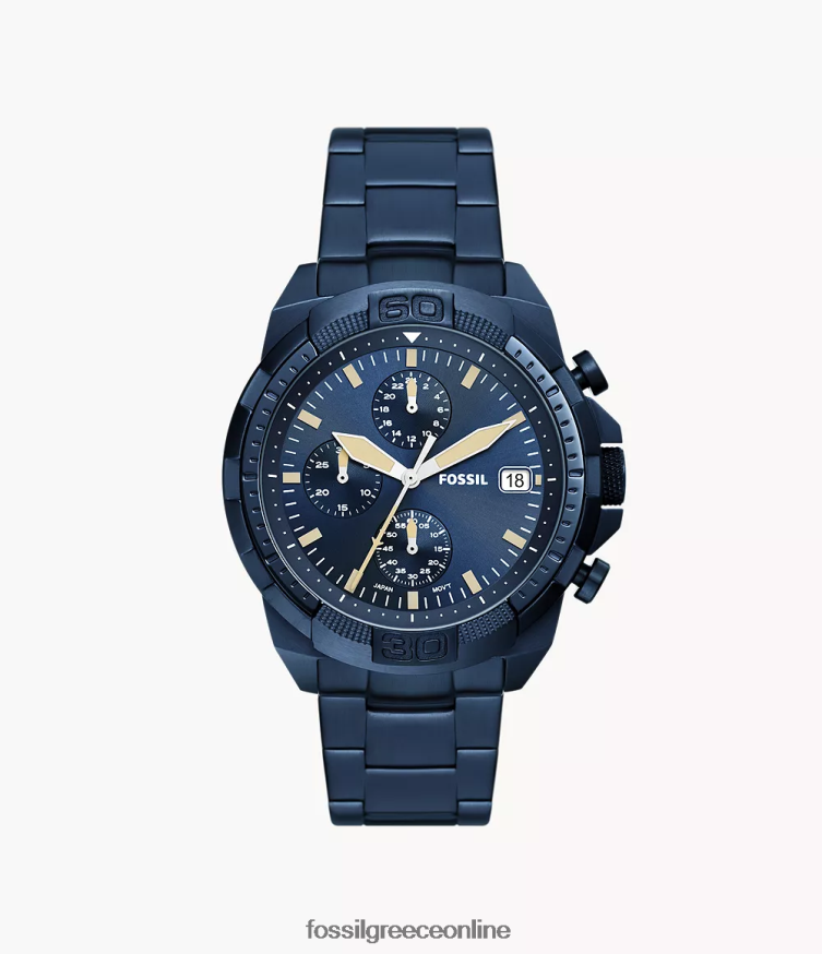 Fossil άνδρες ρολόι χρονογράφος bronson από ανοξείδωτο ατσάλι FVT06R1556 παρακολουθώ ΠΟΛΕΜΙΚΟ ΝΑΥΤΙΚΟ