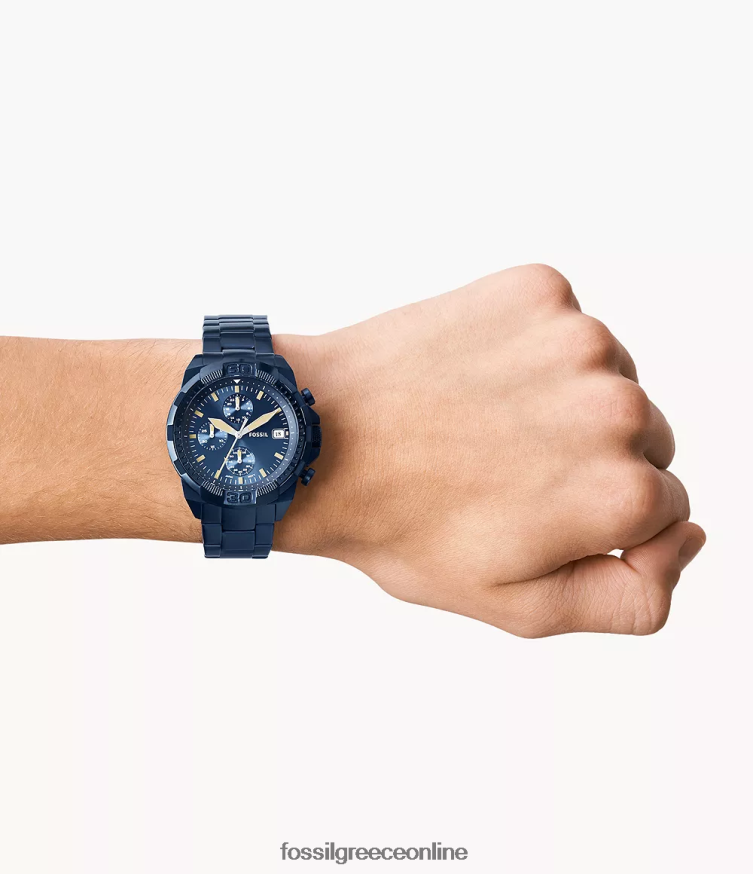 Fossil άνδρες ρολόι χρονογράφος bronson από ανοξείδωτο ατσάλι FVT06R1556 παρακολουθώ ΠΟΛΕΜΙΚΟ ΝΑΥΤΙΚΟ