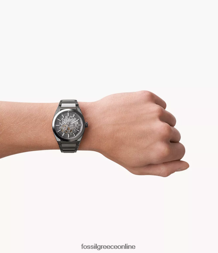 Fossil άνδρες everett αυτόματο ρολόι από ανοξείδωτο ατσάλι FVT06R1363 παρακολουθώ καπνός