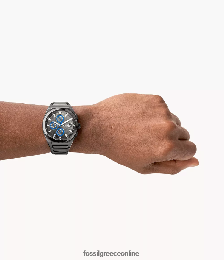 Fossil άνδρες ρολόι everett χρονογράφος από ανοξείδωτο ατσάλι FVT06R1377 παρακολουθώ καπνός