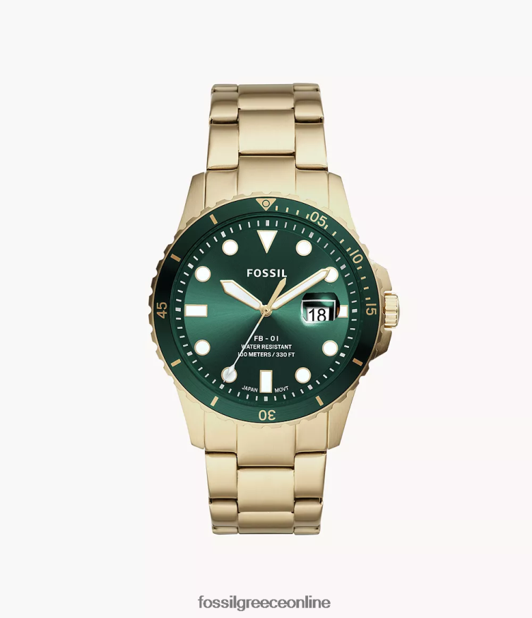 Fossil άνδρες fb-01 ρολόι από ανοξείδωτο ατσάλι με τρία χέρια FVT06R1345 παρακολουθώ χρυσός τόνος