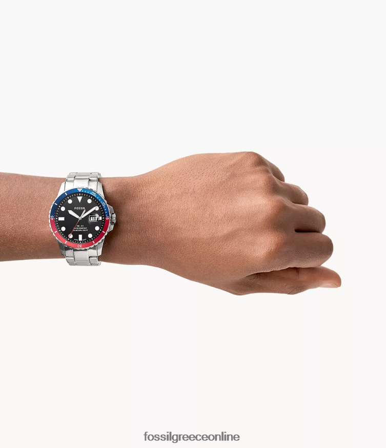 Fossil άνδρες fb-01 ρολόι από ανοξείδωτο ατσάλι με τρία χέρια FVT06R1359 παρακολουθώ ασημί-τόνος