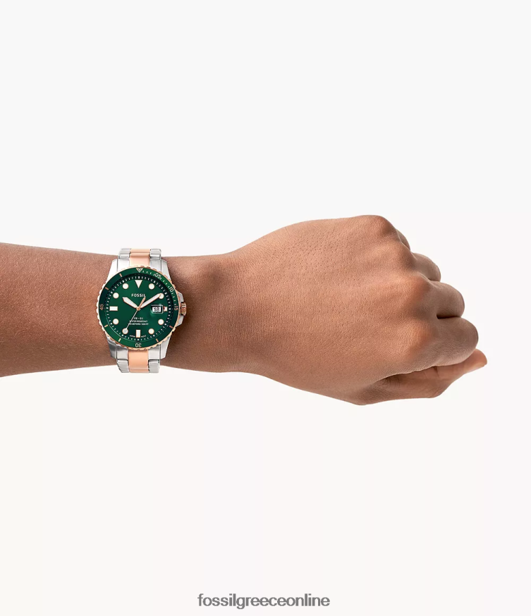 Fossil άνδρες fb-01 ρολόι από ανοξείδωτο ατσάλι με τρία χέρια FVT06R1370 παρακολουθώ διχρωμία