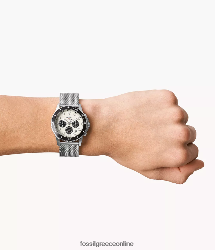 Fossil άνδρες Ρολόι fb-01 χρονογράφος από ανοξείδωτο ατσάλι FVT06R1546 παρακολουθώ ασημί-τόνος