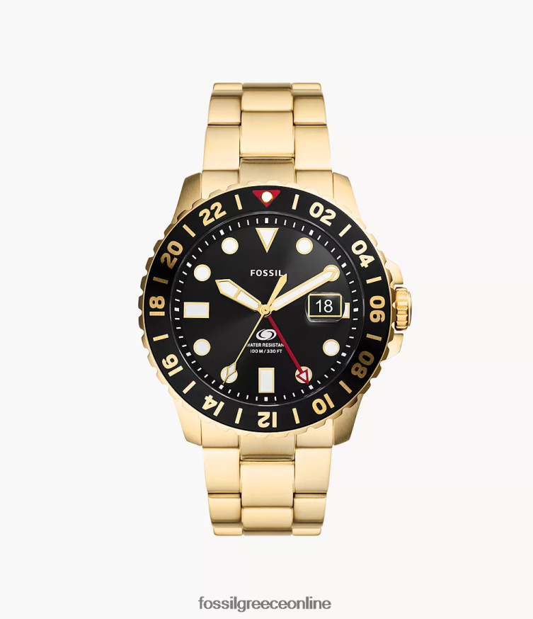 Fossil άνδρες ρολόι από ανοξείδωτο χάλυβα gmt FVT06R1356 παρακολουθώ μπλε