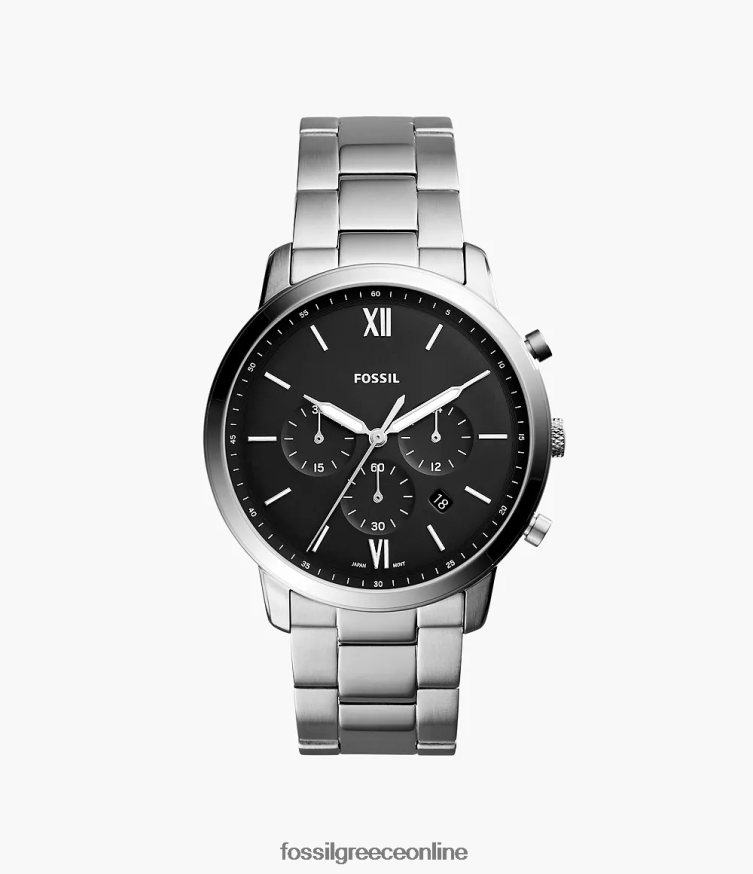 Fossil άνδρες ρολόι neutra χρονογράφος από ανοξείδωτο ατσάλι FVT06R1338 παρακολουθώ ασήμι