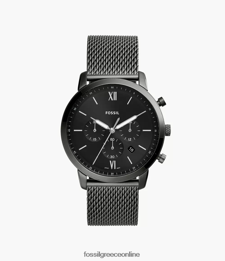 Fossil άνδρες ρολόι neutra χρονογράφος από διχτυωτό ατσάλι FVT06R1371 παρακολουθώ καπνός