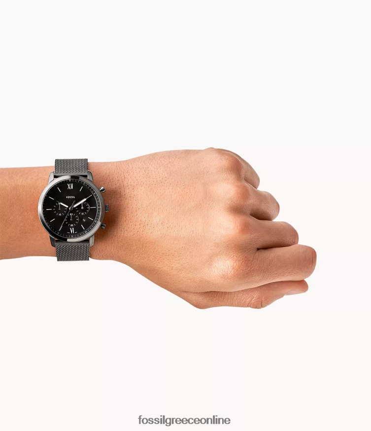 Fossil άνδρες ρολόι neutra χρονογράφος από διχτυωτό ατσάλι FVT06R1371 παρακολουθώ καπνός
