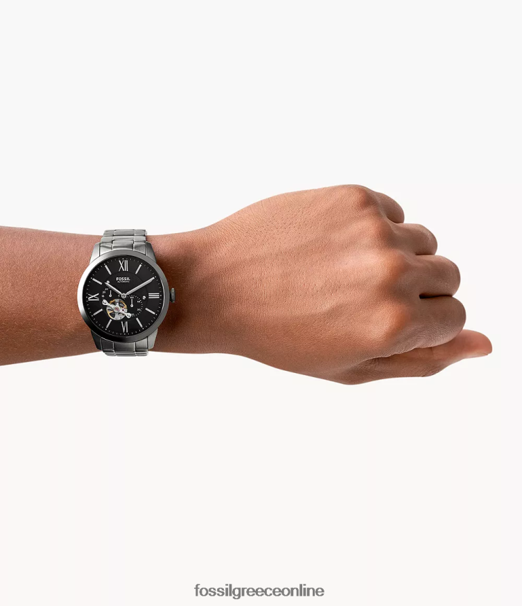 Fossil άνδρες townsman αυτόματο ρολόι από ανοξείδωτο ατσάλι FVT06R1360 παρακολουθώ καπνός