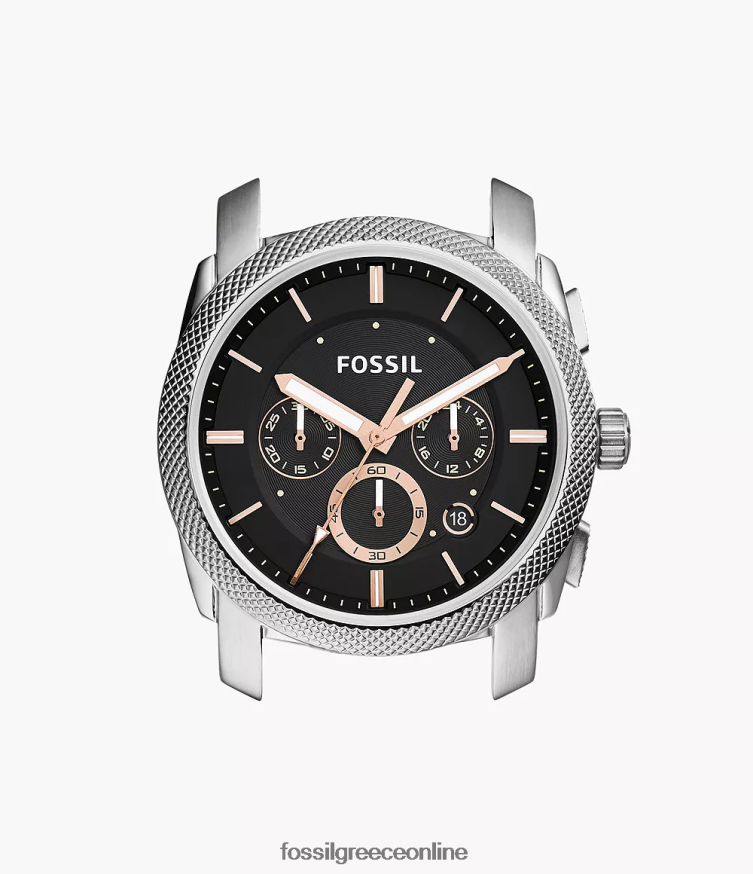 Fossil άνδρες θήκη χρονογράφου μηχανής από ανοξείδωτο χάλυβα FVT06R2042 αξεσουάρ μαύρος